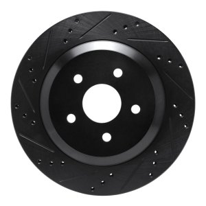 Ford Freestar Brake Rotor (1) - Rear Left - R1 Concepts - Drilled & Slotted - Black - `04-`07